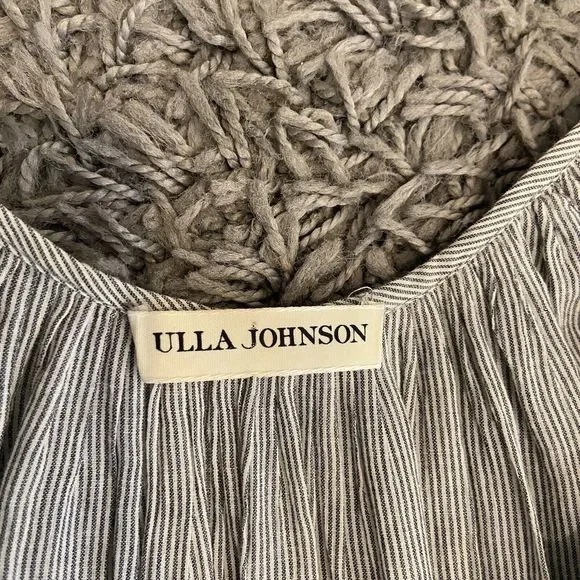 Ulla Johnson Oletha Dress In Gris Cotton Midi Size 6